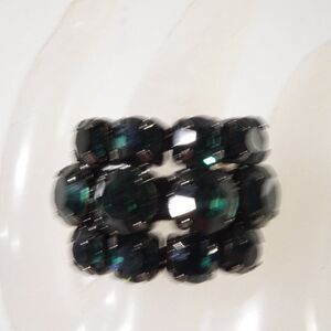 Lee Angel Neiman Marcus Emerald Crystal Cocktail Ring Sz 6 NWT 198